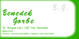 benedek gorbe business card